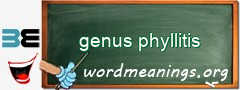 WordMeaning blackboard for genus phyllitis